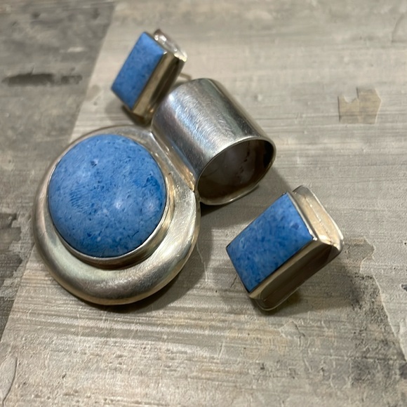 Blue Aventurine Pendant and Earrings (Set) - Picture 5 of 5